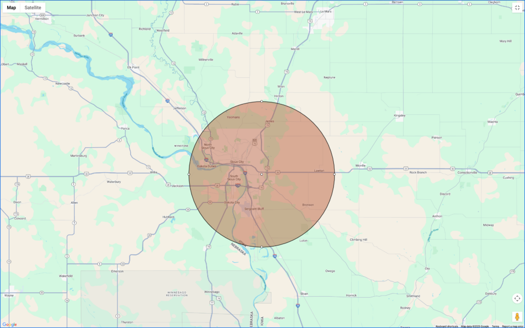 map radius